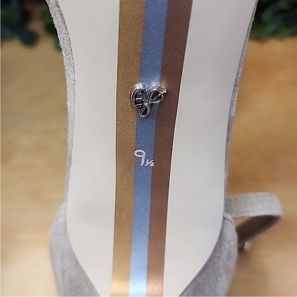 Sam Edelman Ariella Tan Suede Ankle Strap 4 1/2" Heel Open Toe High Heel 9.5 - Picture 6 of 7